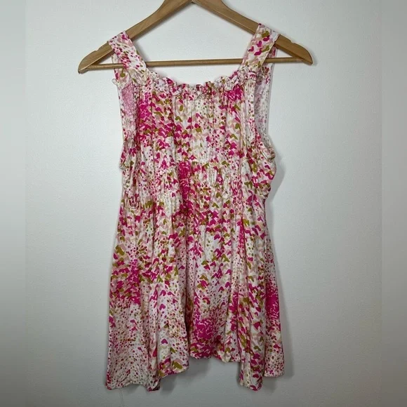 Anthropologie Maeve‎ Bretta Gathered Pattern Tank Top XS - Picture 6 of 6